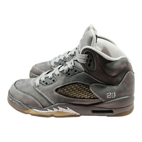 NIKE Air Jordan 5 Retro 'Wolf Grey' Sneakers Size 5.5Y/W7 - Picture 2 of 9